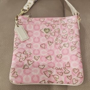 Coach Pink and Gold Crossbody Bag